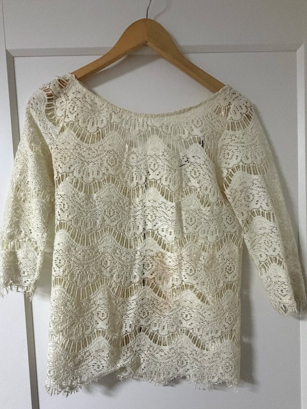Vintage-Inspired Sheer Lace Top Perfect Festival Wear - Picture 1 of 2